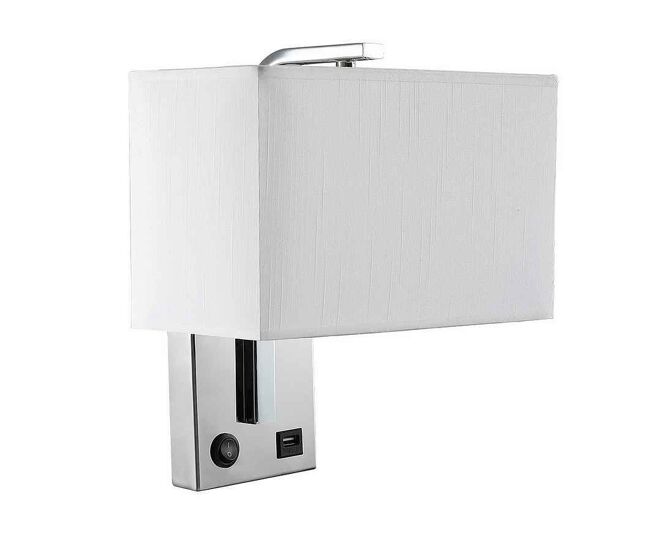 Aplique de pared metal color cromo serie agatha 25cm