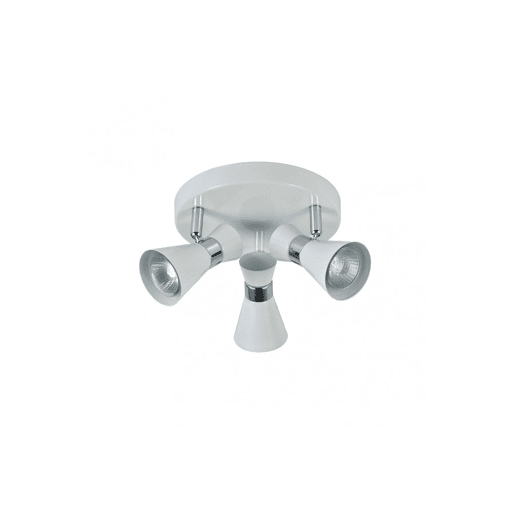 candeeiro de tecto 3 luzes cor branca metal max 20cm série