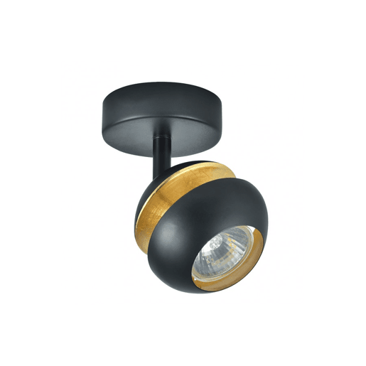 projector 1 luz preto metal cor série beethoven 13cm