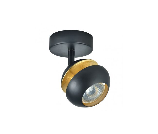 Foco 1 luz metal color negro serie beethoven 13cm