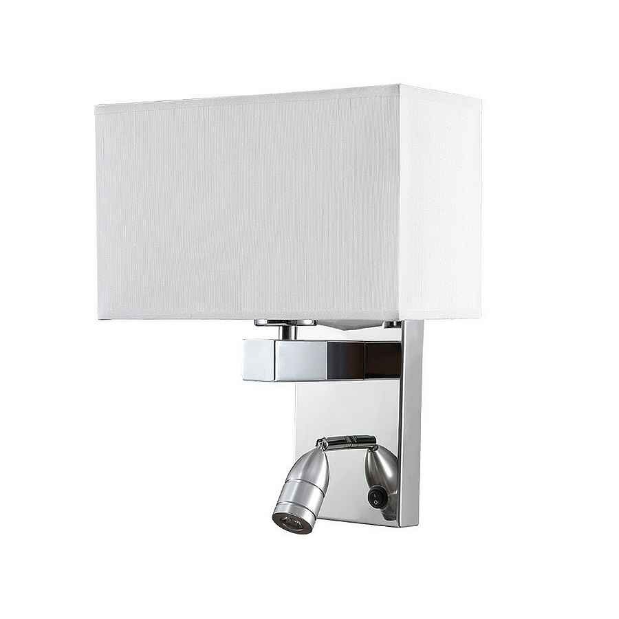 Aplique de pared metal color cromo serie gabriel 26cm