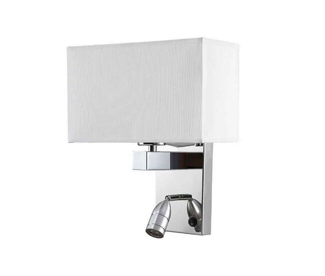 Aplique de pared metal color cromo serie gabriel 26cm
