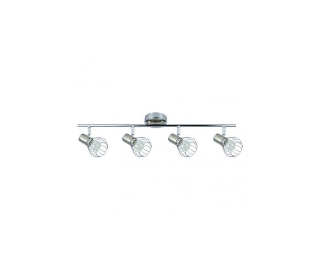 Regleta 4 luces metal color cromo serie mateo 69.5cm