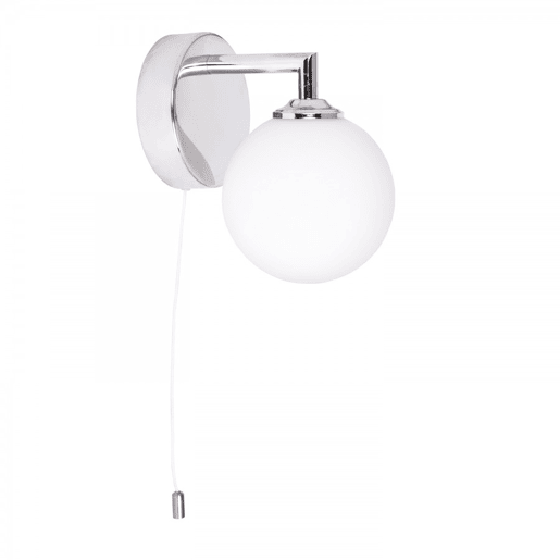 candeeiro de parede led para casa de banho em metal cromado série suria 10cm