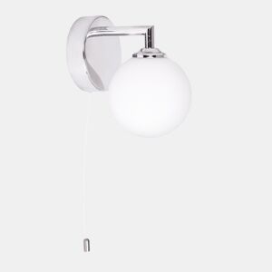 candeeiro de parede led para casa de banho em metal cromado série suria 10cm