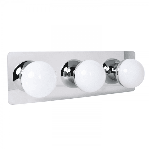 candeeiro de parede LED para casa de banho em policarbonato cromado série sirla 38cm