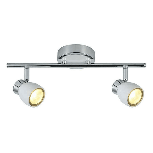 fita 2 luzes série chacho em metal branco 36,5cm
