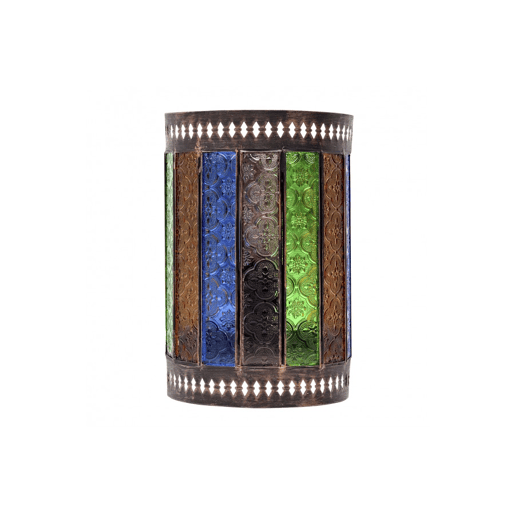candeeiro de parede em metal castanho casablanca série 19cm
