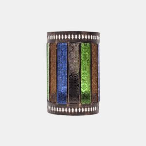 candeeiro de parede em metal castanho casablanca série 19cm