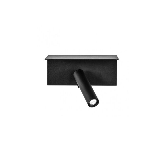 Aplique de pared metal color negro serie leonardo 18cm