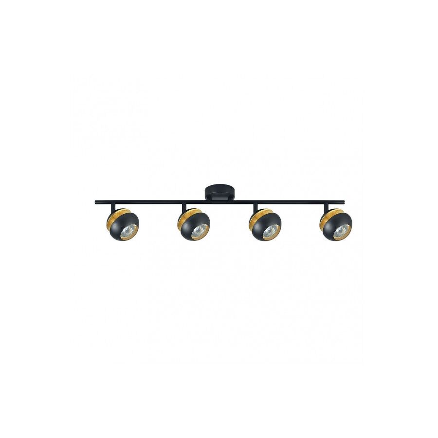Regleta 4 luces metal color negro serie beethoven 69.5cm