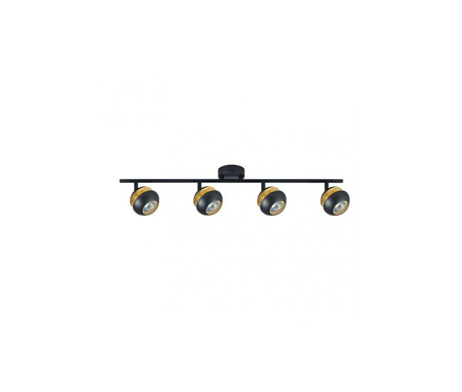 Regleta 4 luces metal color negro serie beethoven 69.5cm