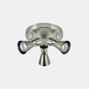 candeeiro de tecto 3 luzes metal níquel cor série max 20cm