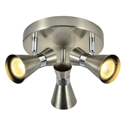 candeeiro de tecto 3 luzes metal níquel cor série max 20cm