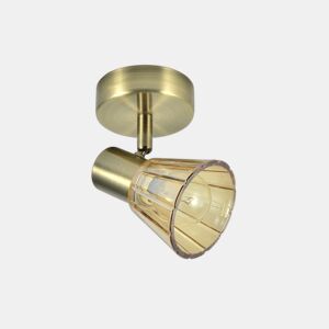 Projector 1 luz em metal dourado série cooper 13cm