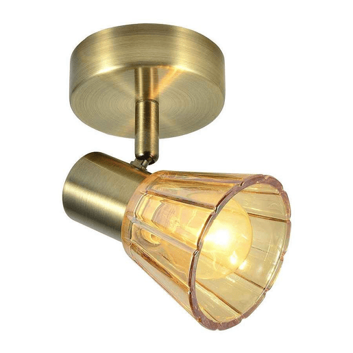 Projector 1 luz em metal dourado série cooper 13cm