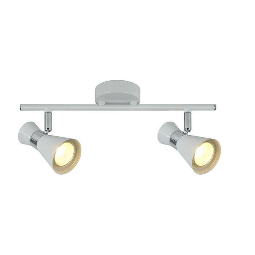 tira 2 luzes metal branco cor série max 36,5cm