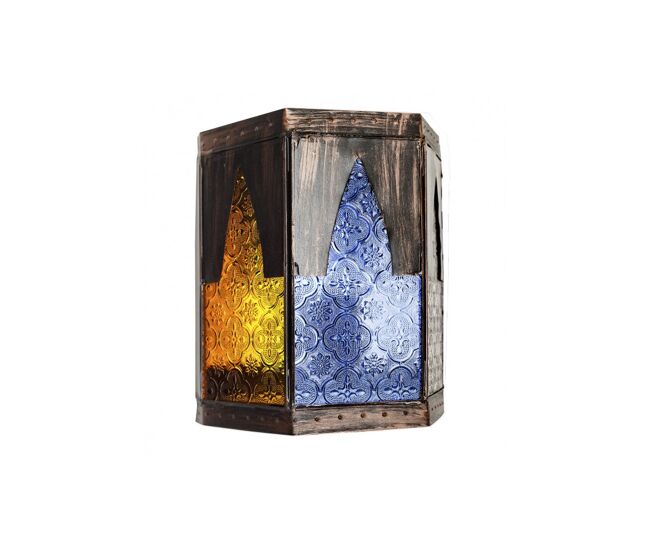 Aplique pared metal color marron serie meknes 16.5cm