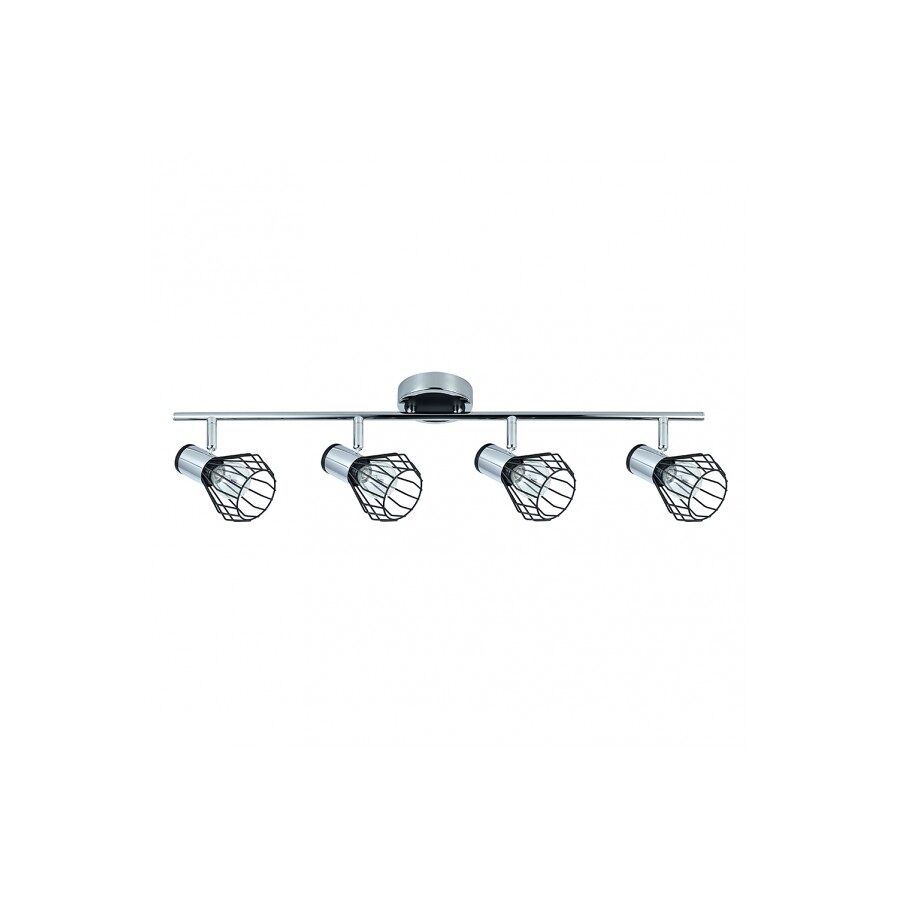 Regleta 4 luces metal color cromo serie mateo 69.5cm