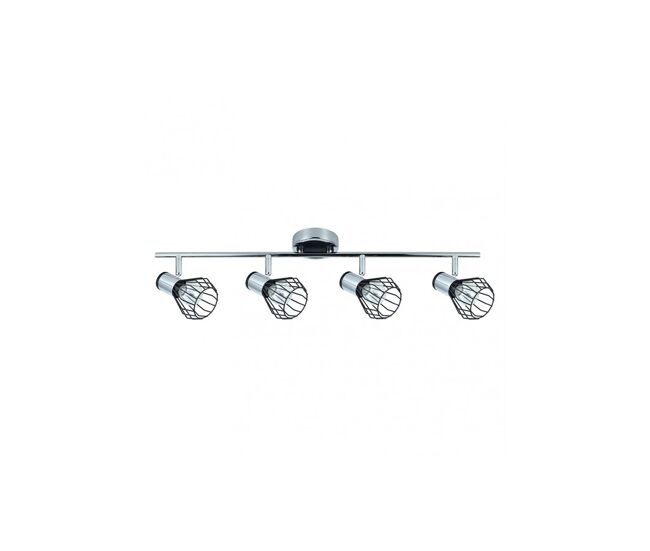Regleta 4 luces metal color cromo serie mateo 69.5cm