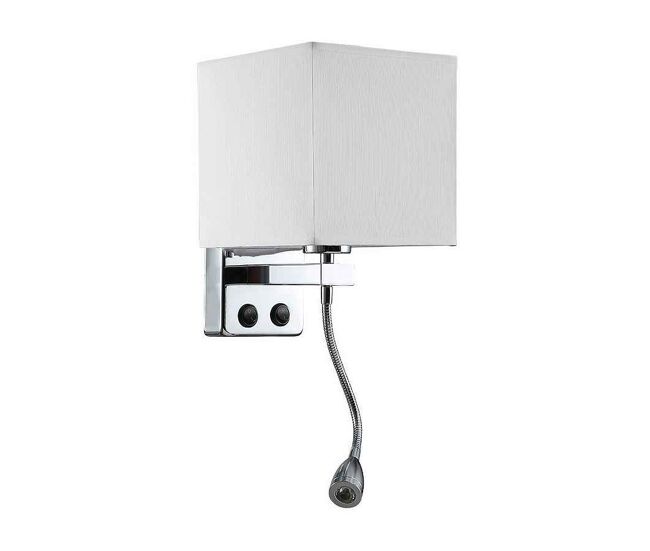 Aplique de pared metal color cromo serie stephen 17cm