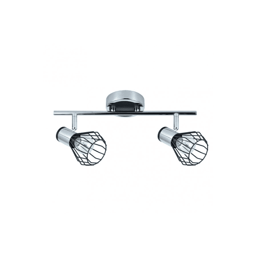 calha 2 luzes metal cor cromada serie mateo 36,5cm