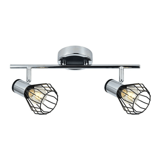 calha 2 luzes metal cor cromada serie mateo 36,5cm