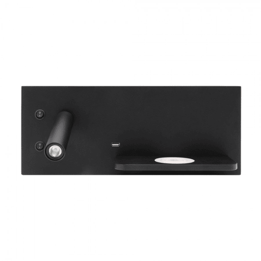 candeeiro de parede em metal preto série velazquez 35cm