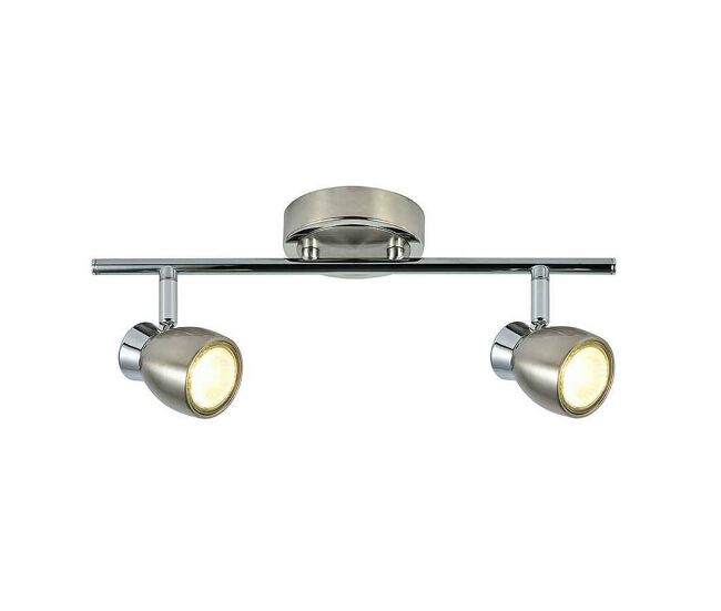 Regleta 2 luces metal color niquel serie chacho 36.5cm