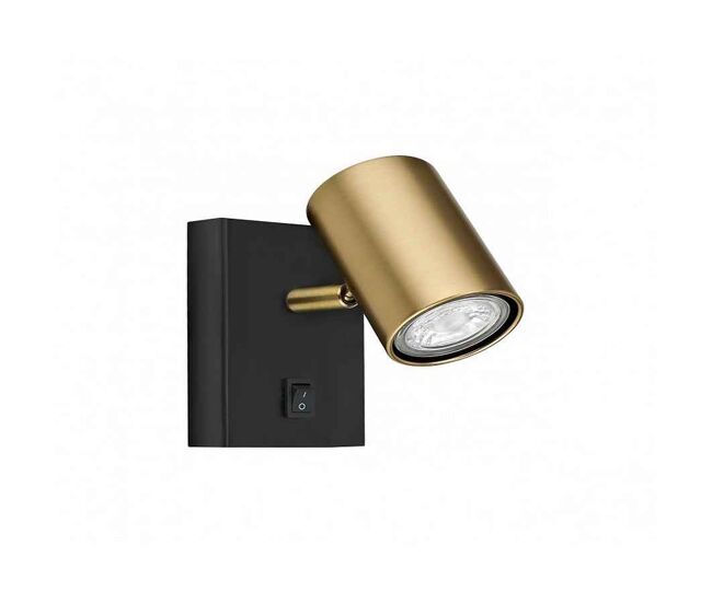 Aplique de pared metal color negro serie paros 15cm