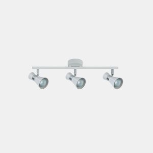 tira de 3 luzes metal branco cor série max 48,5cm