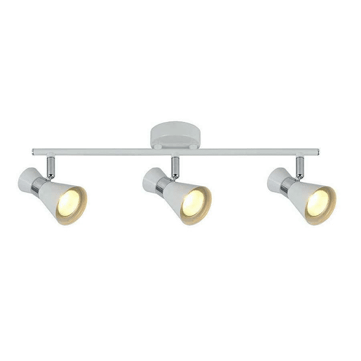 tira de 3 luzes metal branco cor série max 48,5cm