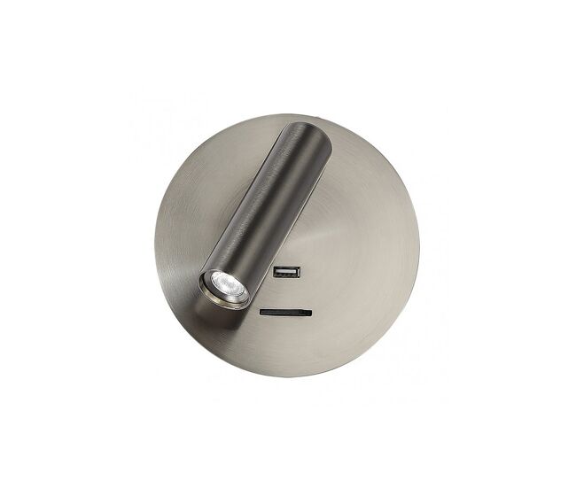 Aplique de pared metal color niquel serie giotto 14cm