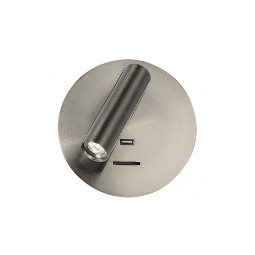 candeeiro de parede em metal niquelado série giotto 14cm