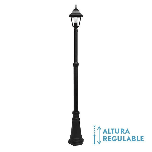 candeeiro de rua para jardim alumínio cor preta série spica 20cm
