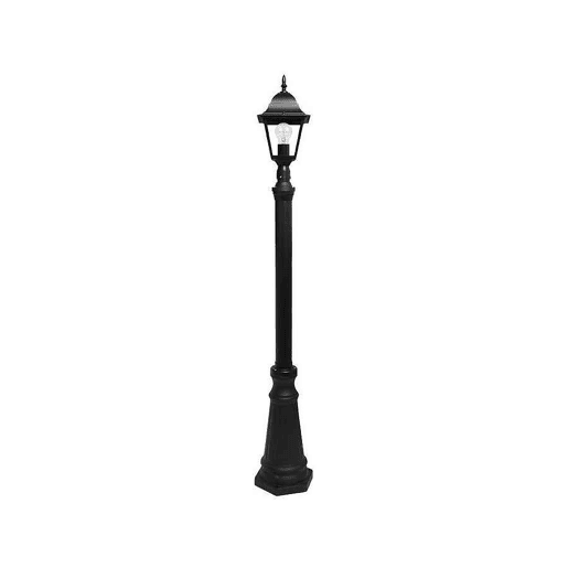 candeeiro de rua para jardim alumínio cor preta série spica 20cm