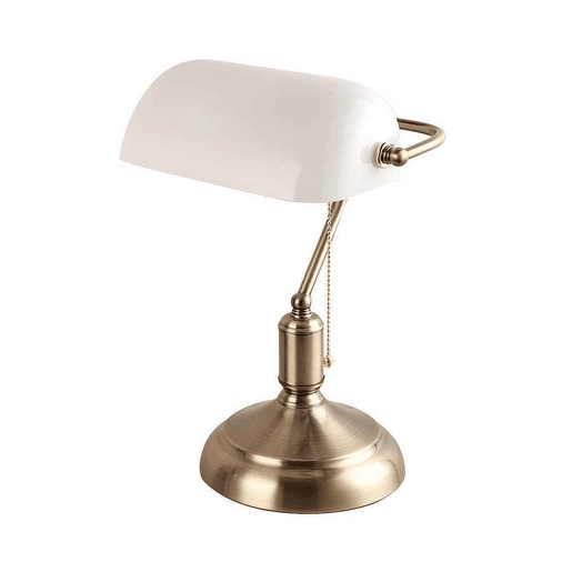 candeeiro de mesa metálico cor branca serie abogado 26cm