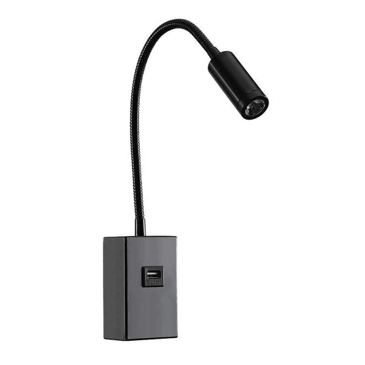 candeeiro de parede metálico cor preta série capote 6cm