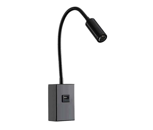 Aplique de pared metal color negro serie capote 6cm