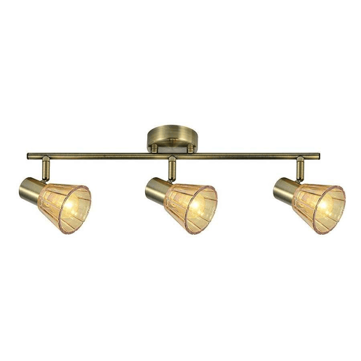 Fita de 3 luzes em metal dourado série tanoeiro 48,5cm