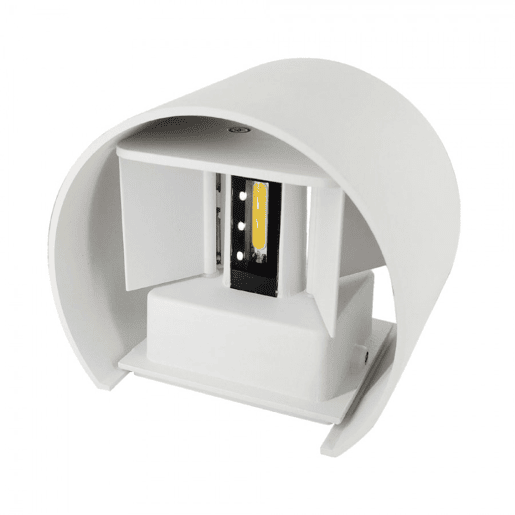 candeeiro de parede para exterior em alumínio branco série salas 14cm