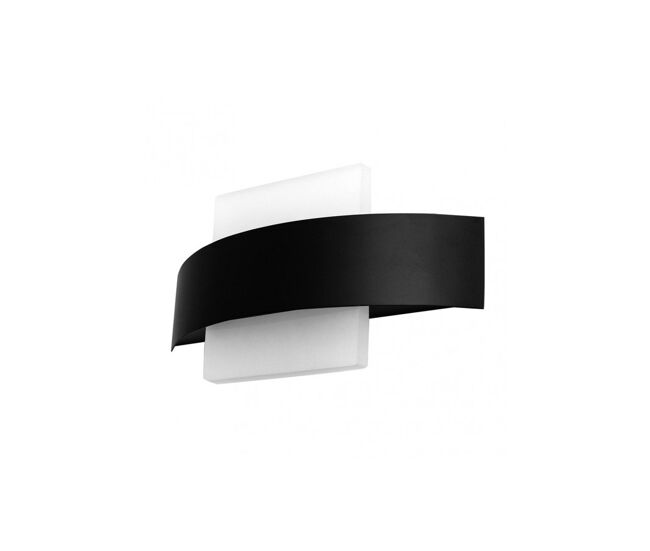 Aplique de pared metal color negro serie arco 24cm