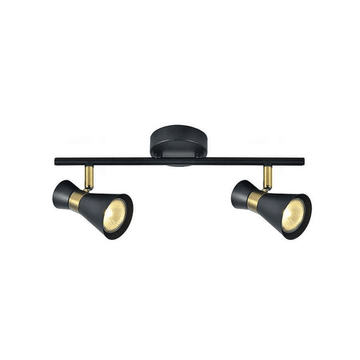 faixa 2 luzes preto metal cor série max 36,5cm