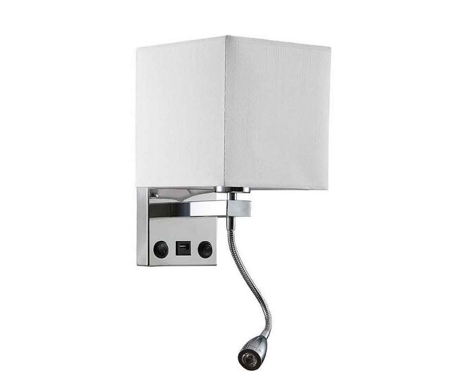 Aplique de pared metal color cromo serie stephen 17cm