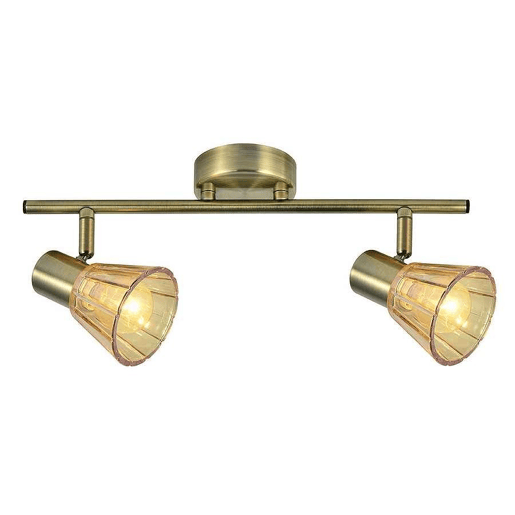 Fita de 2 luzes 2 luzes em metal dourado série cooper 36,5cm