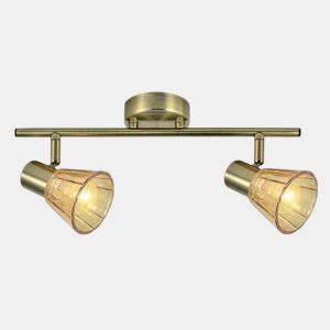 Fita de 2 luzes 2 luzes em metal dourado série cooper 36,5cm