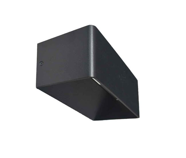 Aplique de pared aluminio color negro serie maya 20cm