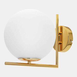 candeeiro de parede em metal dourado série aimee 20cm