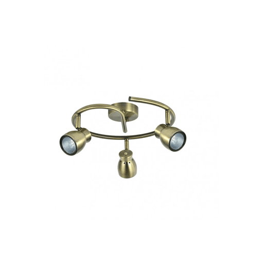 candeeiro de tecto 3 luzes em metal dourado série chacho 30cm