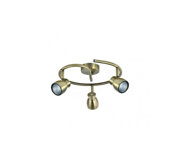 Plafon 3 luces metal color dorado serie chacho 30cm